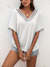 V-Neck Short Sleeve Blouse