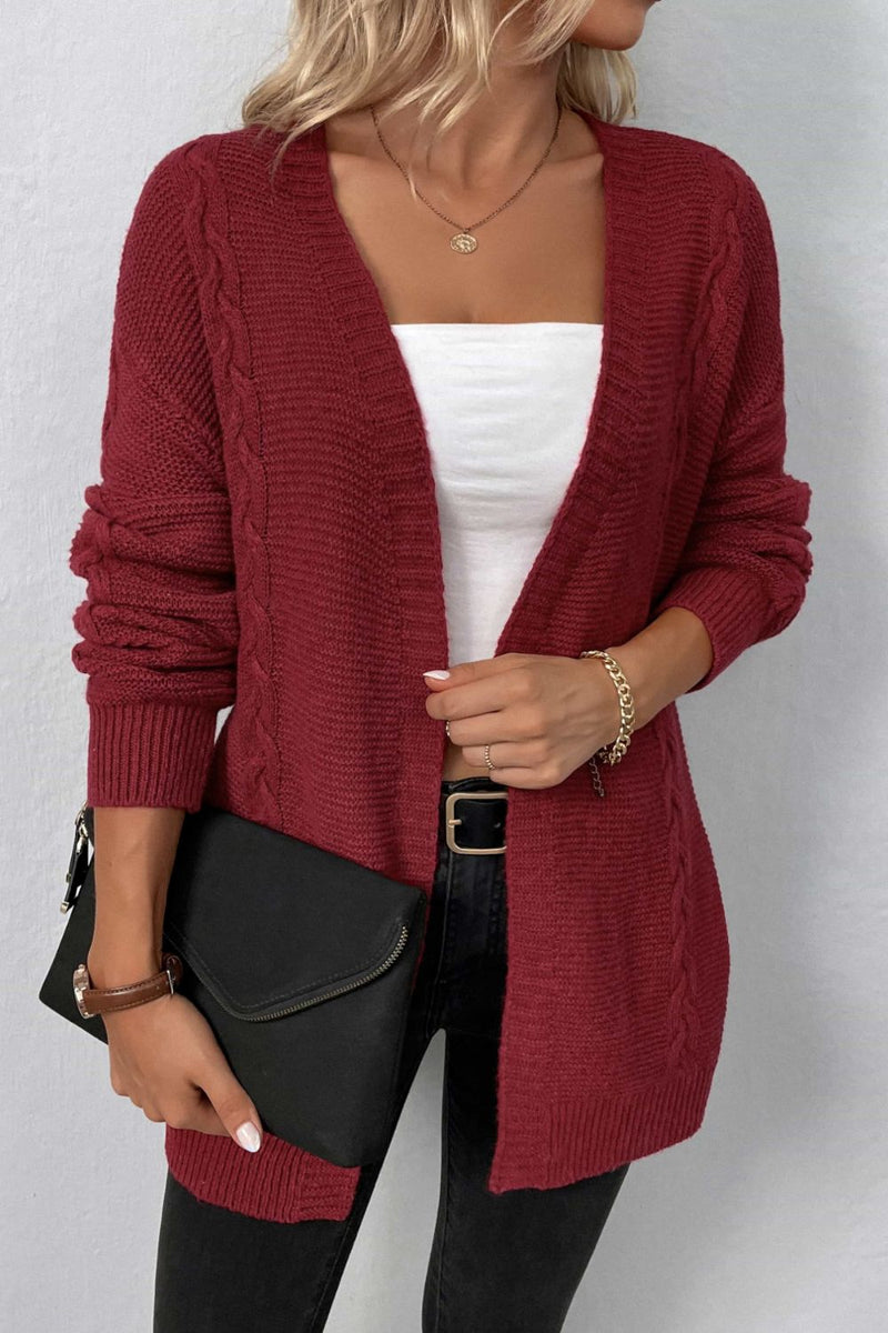 Phoebe Cable-Knit Cardigan with Pockets