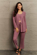 Cropped Top, Long Pants and Cardigan Lounge Set