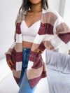 Rebecca Striped Rib-Knit Cardigan