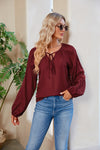 Tiana Tie Neck Balloon Sleeve Blouse