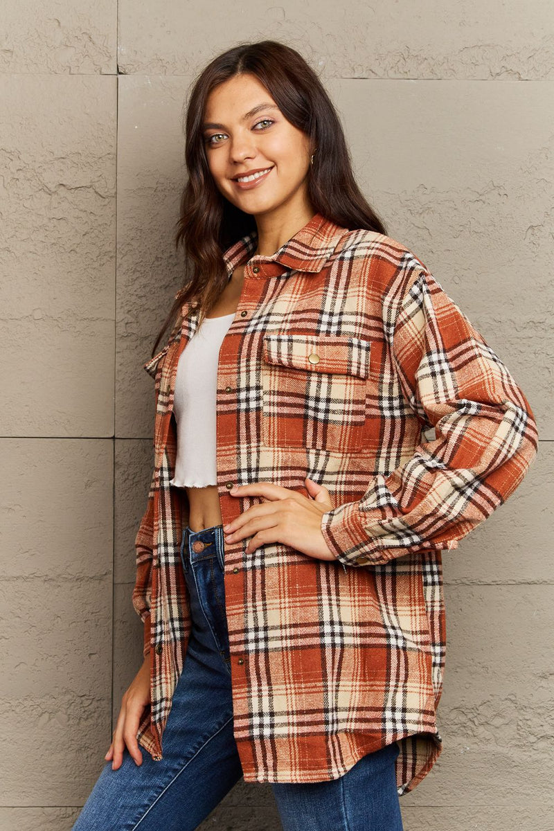 Skylar Plaid Button-Down Long Sleeve Jacket