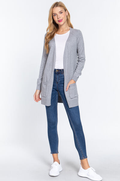 Calista Open Front Long Sleeve Cardigan