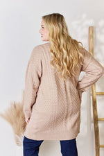 Kenzie Cable-Knit Pocketed Cardigan