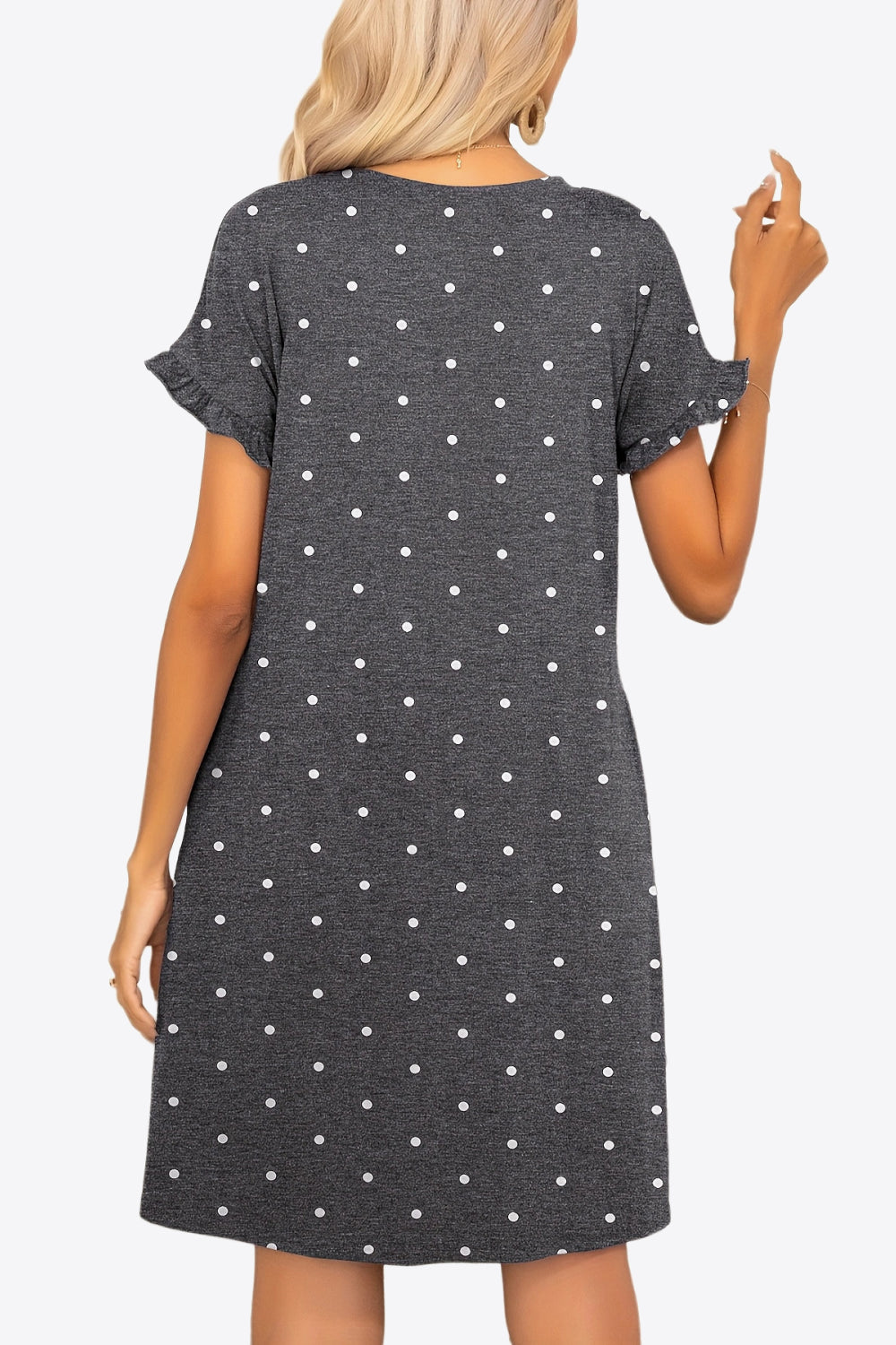 Rainey Flounce Sleeve Dress with Pockets