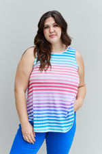 Love Yourself Multicolored Striped Sleeveless Top