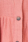 Greta Waffle-Knit Button Down Blouse