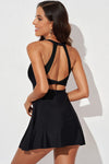 Angela Halter Neck Open Back Swim Dress