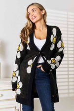 Gia Floral Button Down Longline Cardigan