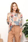 Flower Print Long Sleeve Top