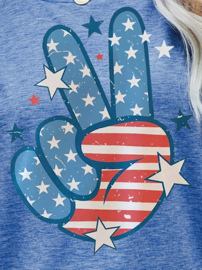 US Flag Peace Sign Graphic Tee