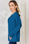 Lucy Ribbed Half Button Long Sleeve