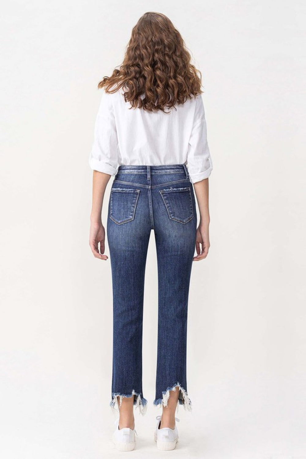 Jackie High Rise Crop Straight Leg Lovervet Jeans