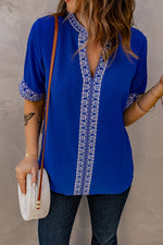 Jasmine Embroidered V-Neck Top