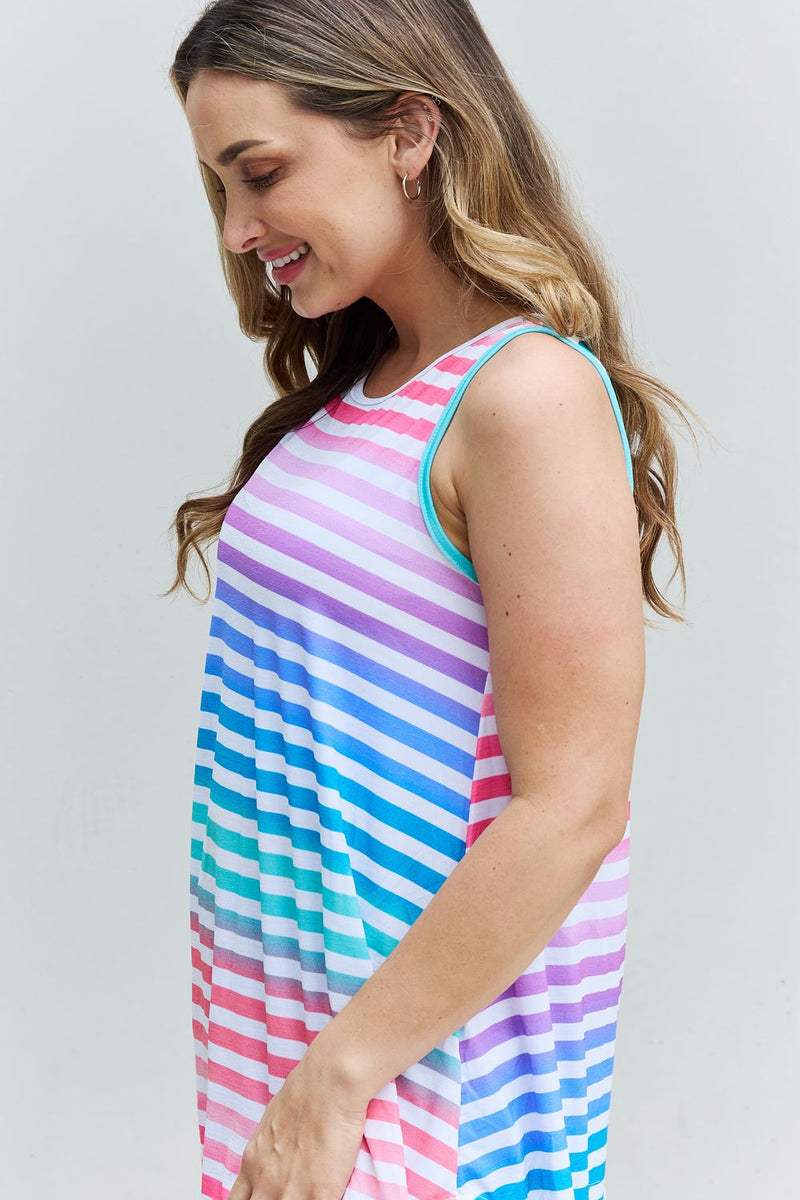 Love Yourself Multicolored Striped Sleeveless Top