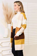 Cassie Color Block Dropped Shoulder Cardigan