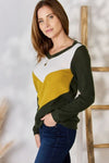 Nadia Colorblock V-Neck Blouse