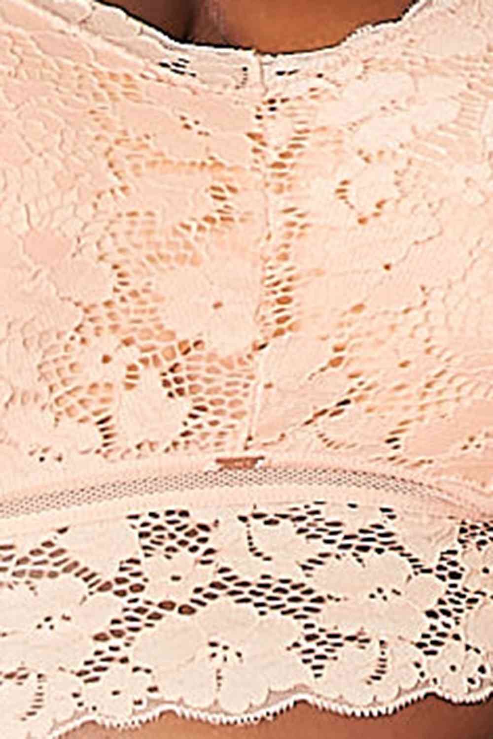 JadyK Crisscross Lace Bralette in Champagne