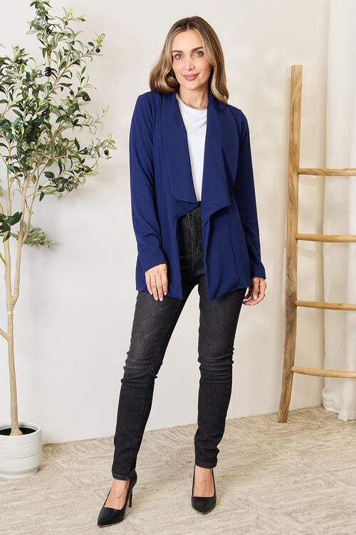 Brianna Statement Neck Open Front Blazer