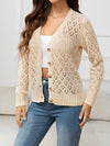 Maya Openwork V-Neck Knit Cardigan