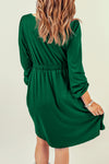 Button Down Long Sleeve Dress with Pockets- 3 Colors