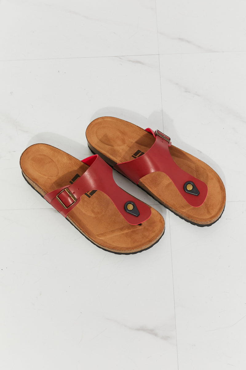 Drift Away T-Strap Flip-Flop in Wine