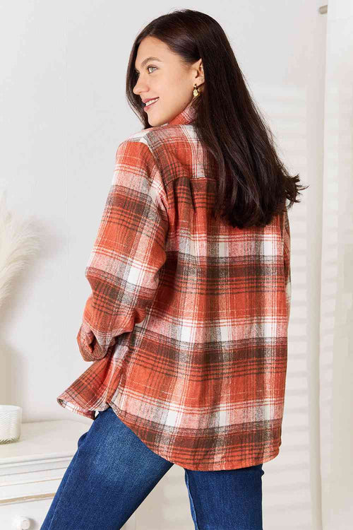 Hazel Plaid Collared Neck Long Sleeve Shirt