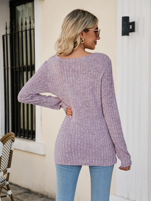 RaeAnn Ribbed Long Sleeve Top