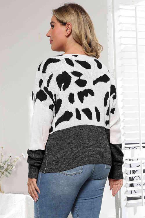 Plus Size Leopard Sweater