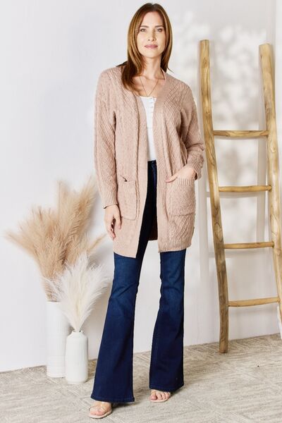 Kenzie Cable-Knit Pocketed Cardigan