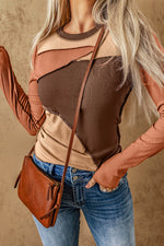 Madison Color Block Exposed Seam Top- 3 Colors