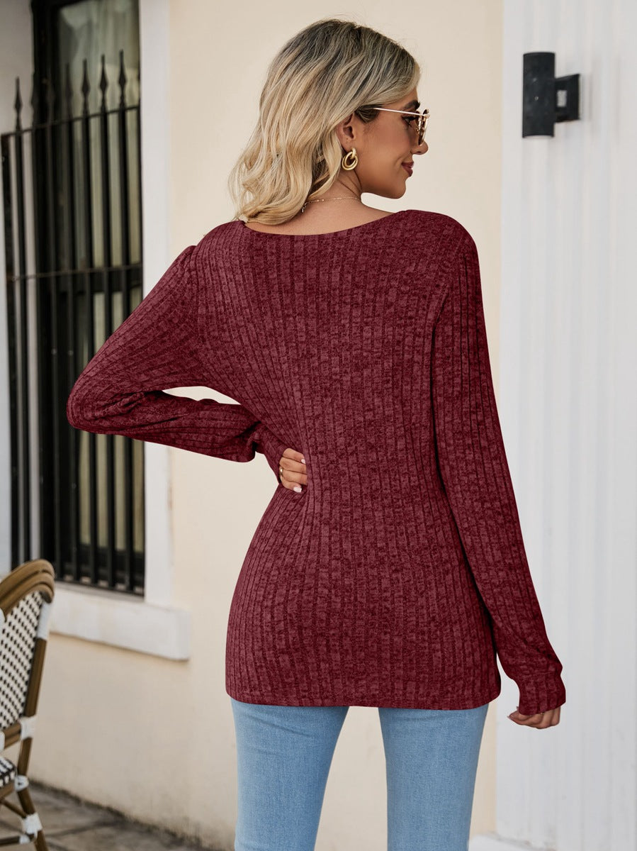 RaeAnn Ribbed Long Sleeve Top