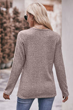 Desiree Ribbed Buttoned Long Sleeve Tee