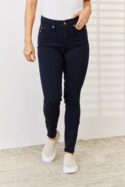 Francesca Garment Dyed Tummy Control Skinny Judy Blue Jeans