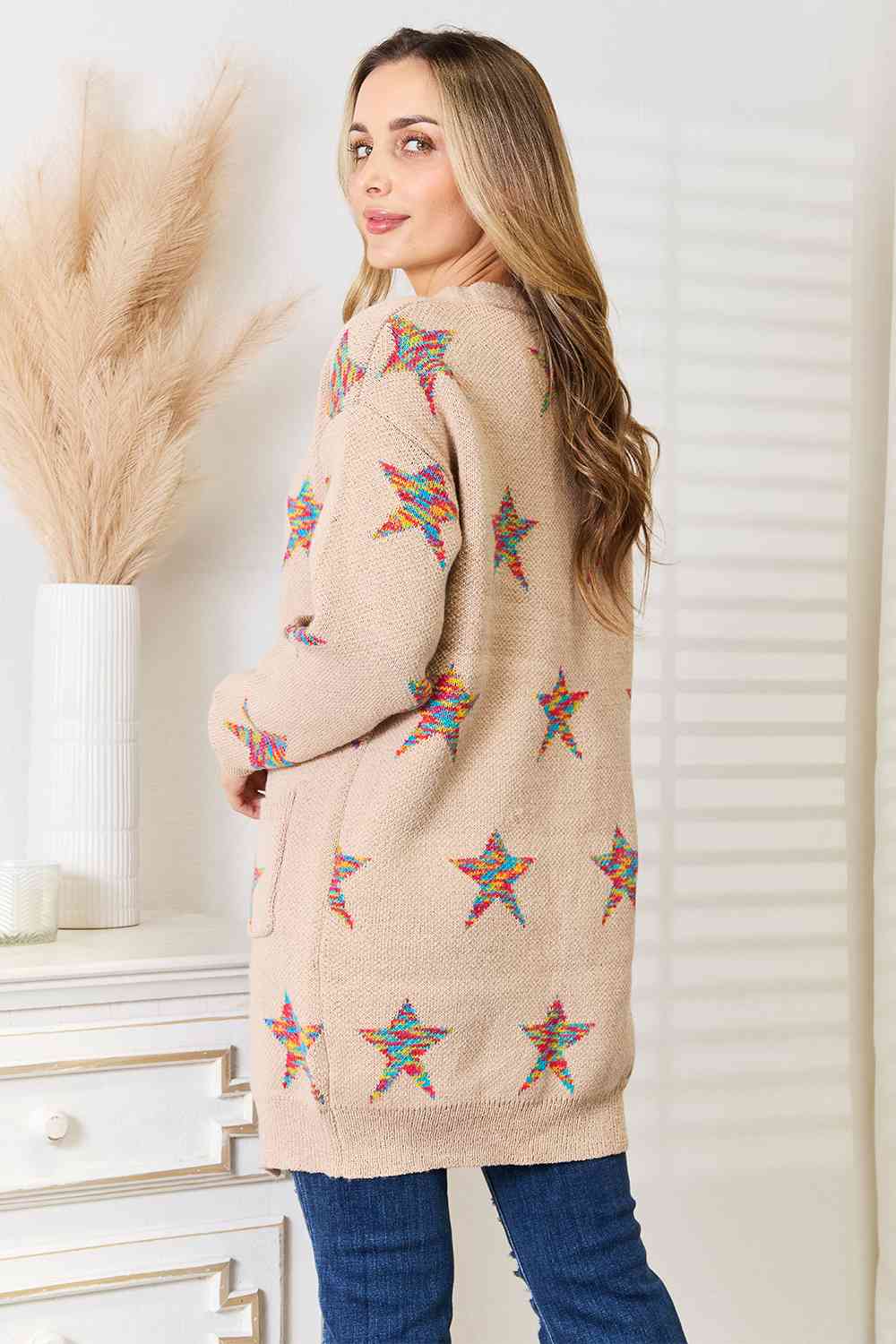 Evelyn Star Pattern Longline Cardigan