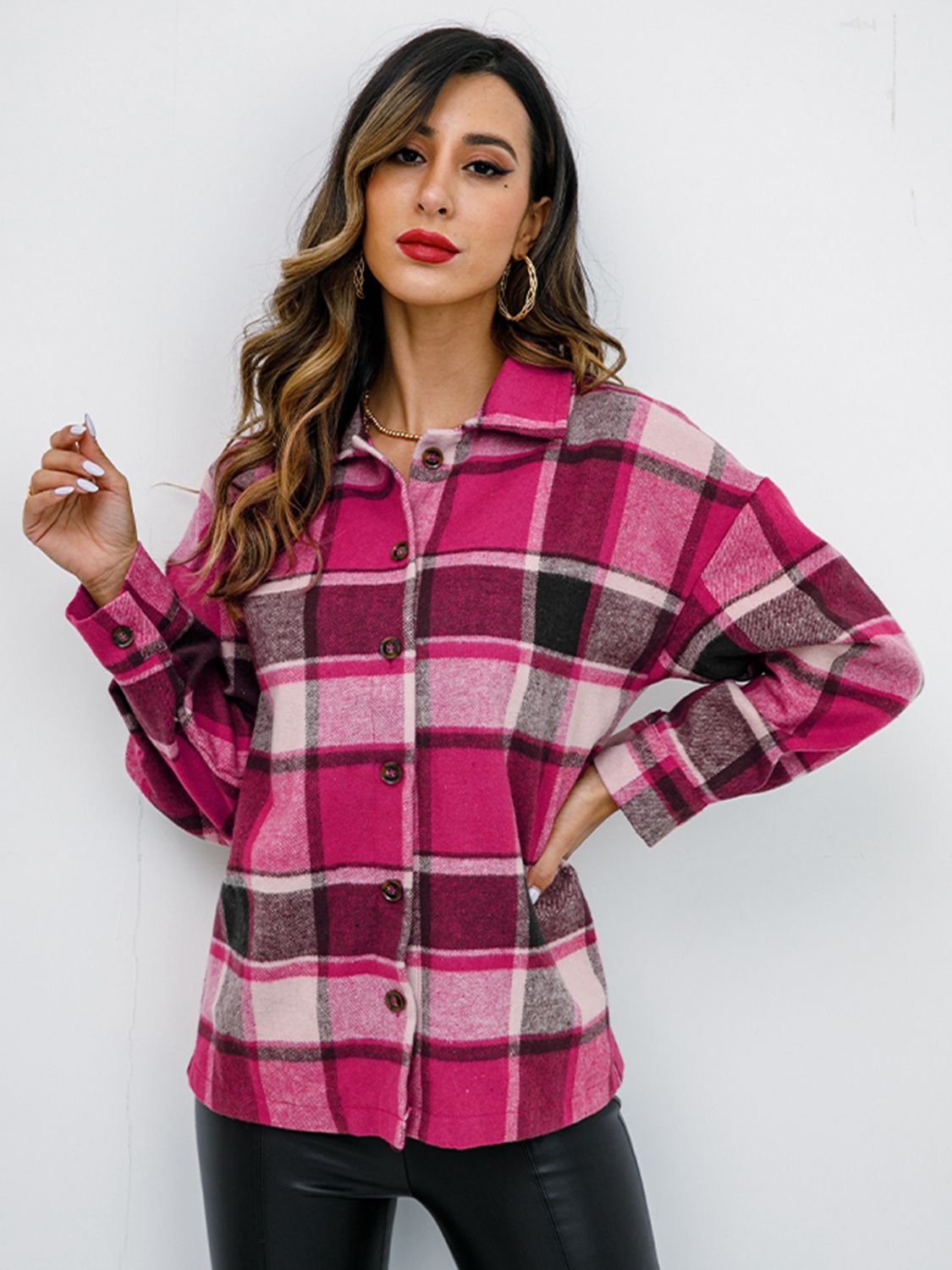 Penelope Plaid Button-Down Jacket