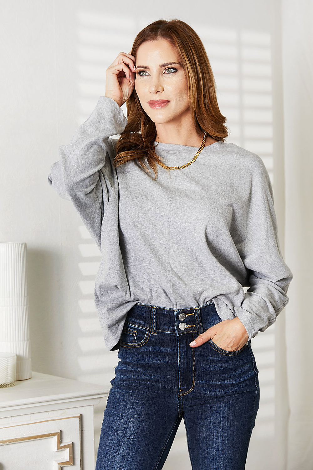 Rosie Seam Detail Long Sleeve Top