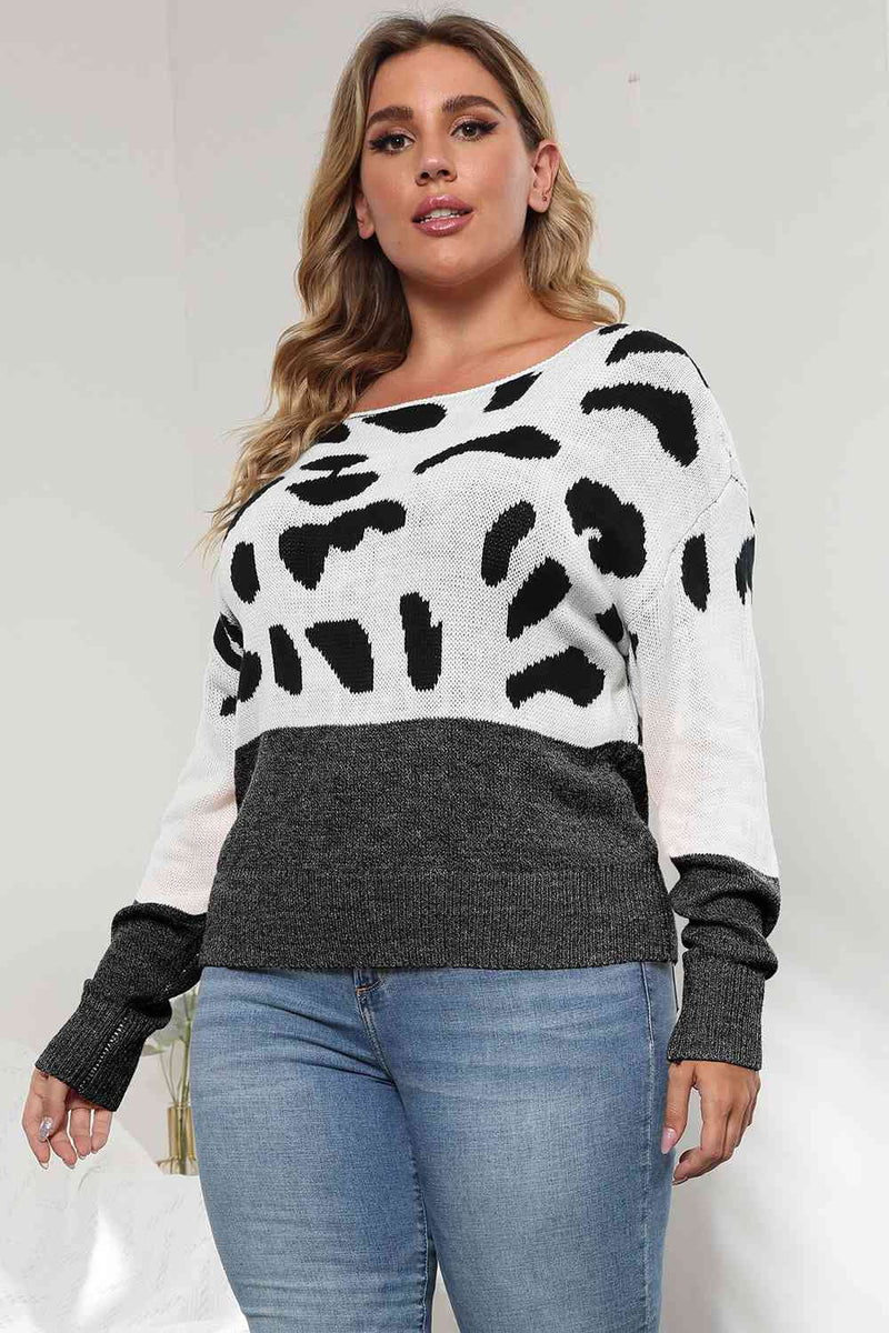 Plus Size Leopard Sweater