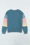 Color Block Ribbed Trim Sweatshirt