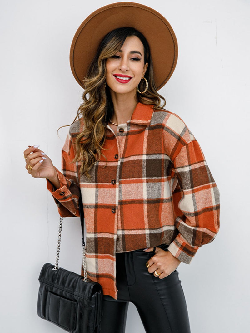 Penelope Plaid Button-Down Jacket