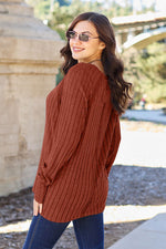 Scarlet Ribbed Round Neck Knit Top