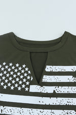 US Flag Graphic Cutout Tank