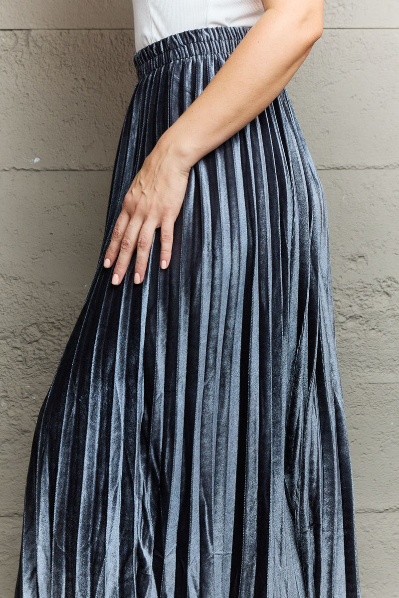 Fiona Accordion Pleated Flowy Midi Skirt