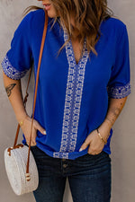 Jasmine Embroidered V-Neck Top