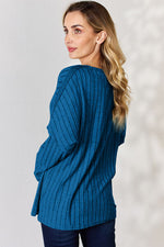 Lucy Ribbed Half Button Long Sleeve