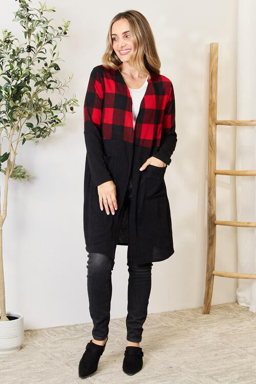 Brooklyn Plaid Open Front Cardigan