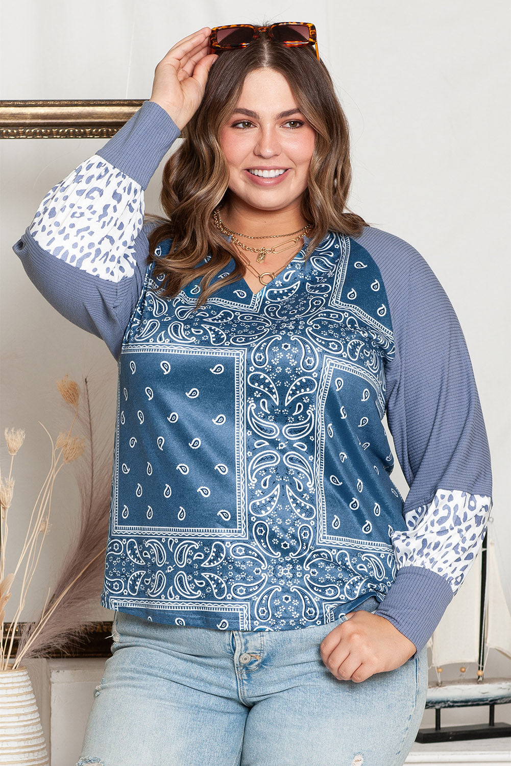 Plus Size Alicia  Raglan Sleeve Blouse